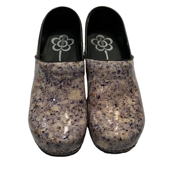 SANITA Clogs Original Danish Clog Professional Clogs Tan Black Granite Size 41 - Picture 2 of 8